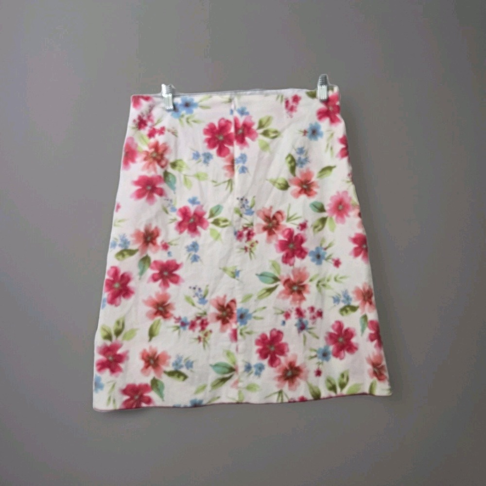 Jody Dolly A-Line Floral Pin Tuck Swing Skirt Size M Beach Summer Vacation - Picture 3 of 9